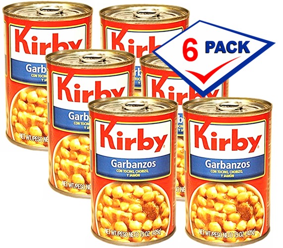Kirby garbanzos with chorizo (Chick peas stew)  15 oz. Pack of 6.